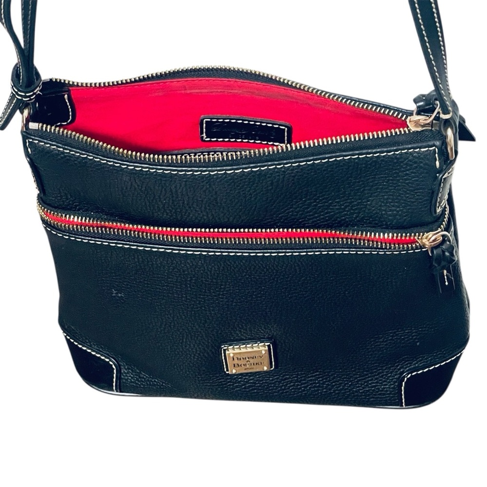 Dooney & Bourke Black Leather Messenger Crossbody Bag - Picture 2 of 12